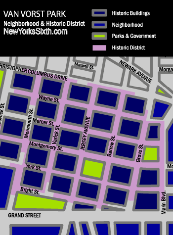 Van Vorst Park Historic District and Neighborhood Map