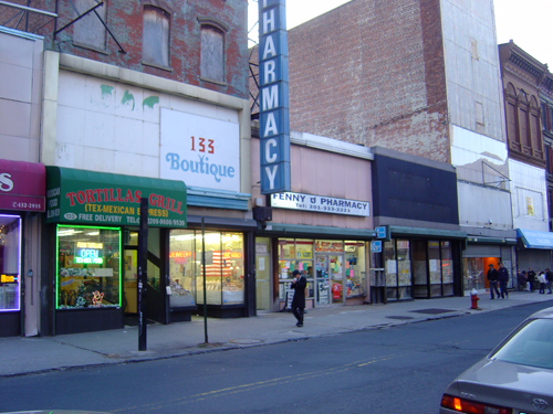 Newark Avenue just five years ago, before renovations began on buildings along the south side of the street.